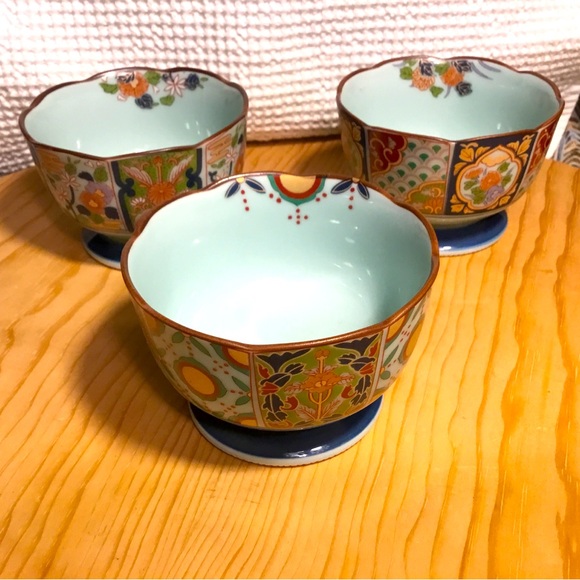 Arita Pottery Kiyohide~3 Gold Saiko Imari Picture Change Japanese Tableware - Picture 1 of 9